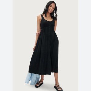 HATCH Black The Softest Rib Nursing Tank Dress